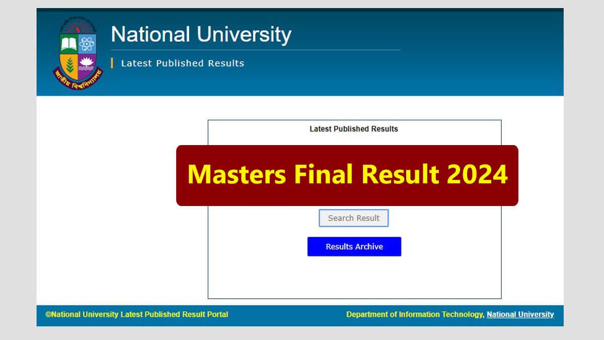 Masters Final Result 2024 Result published at nu.ac.bd, You can check