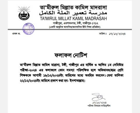 TMKM Result 2024 published